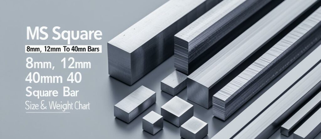 MS Square Bars – 8mm, 12mm to 40mm Square Bar Size & Weight Chart